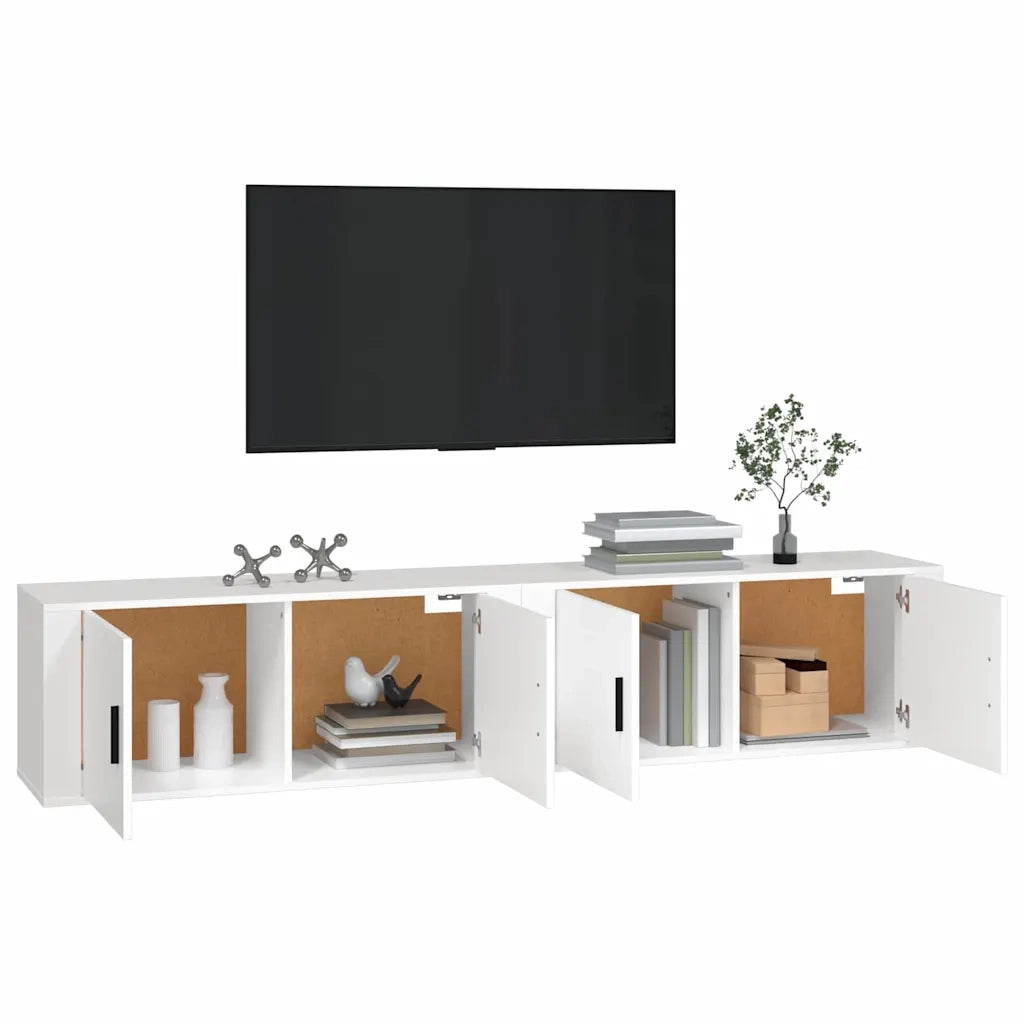 Mobili Porta TV a Parete 2 pz Bianco 100x34,5x40 cm 3188366