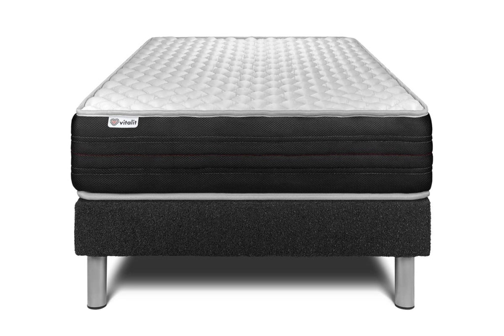 Letto con materasso VITAL MEMO ONE 120 x 190 cm Rete Kit Nero