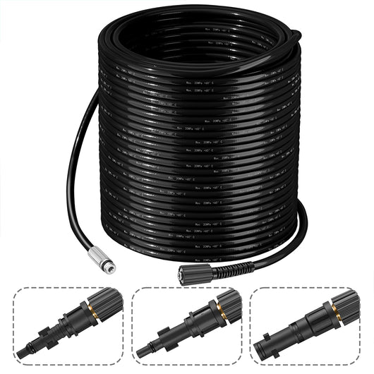 Sonda Stura e Spurga Tubi per Idropulitrice in PU e PE 30 Metri con Borsa Nero