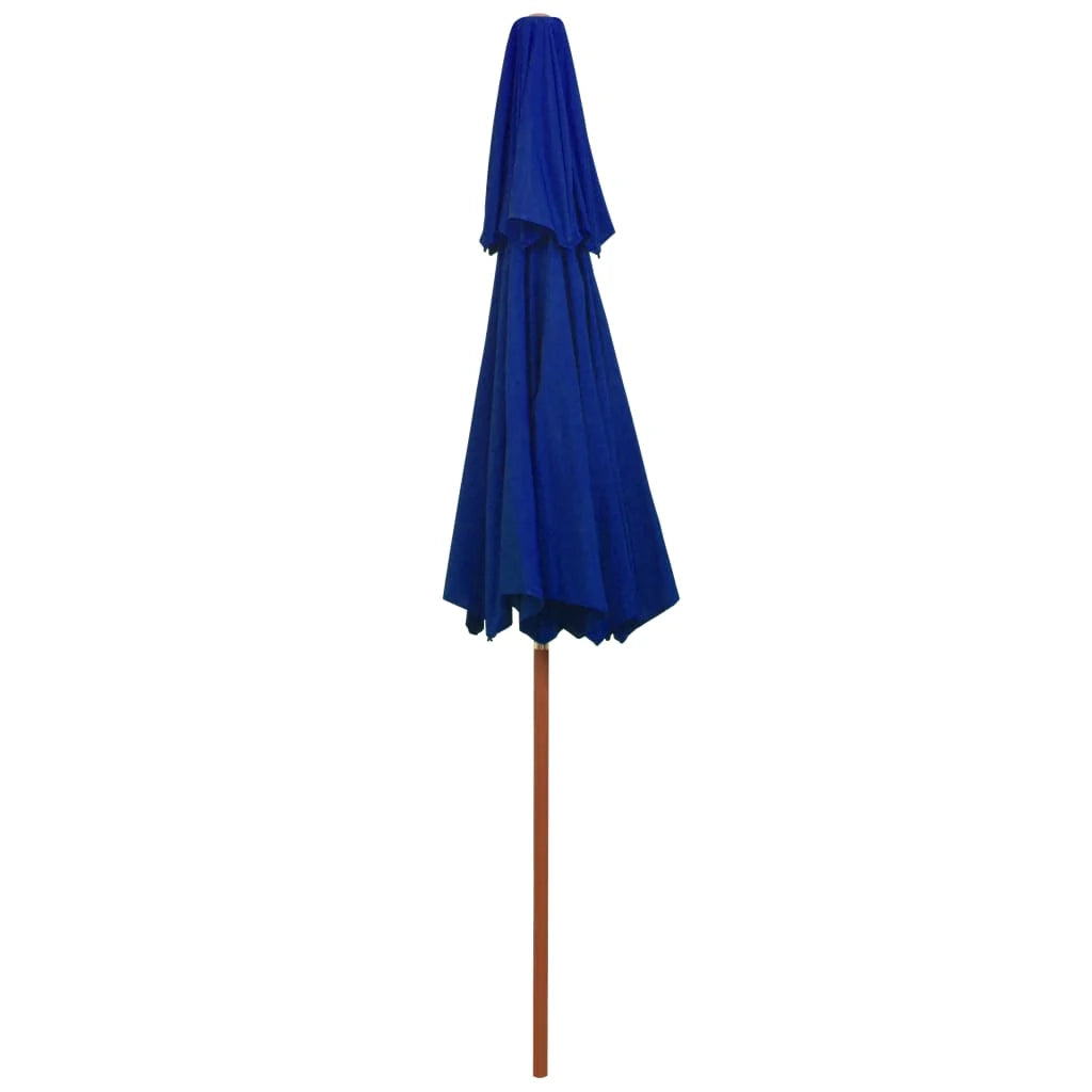 Ombrellone doppio da esterno con palo in legno 270 cm blu 02_0008441