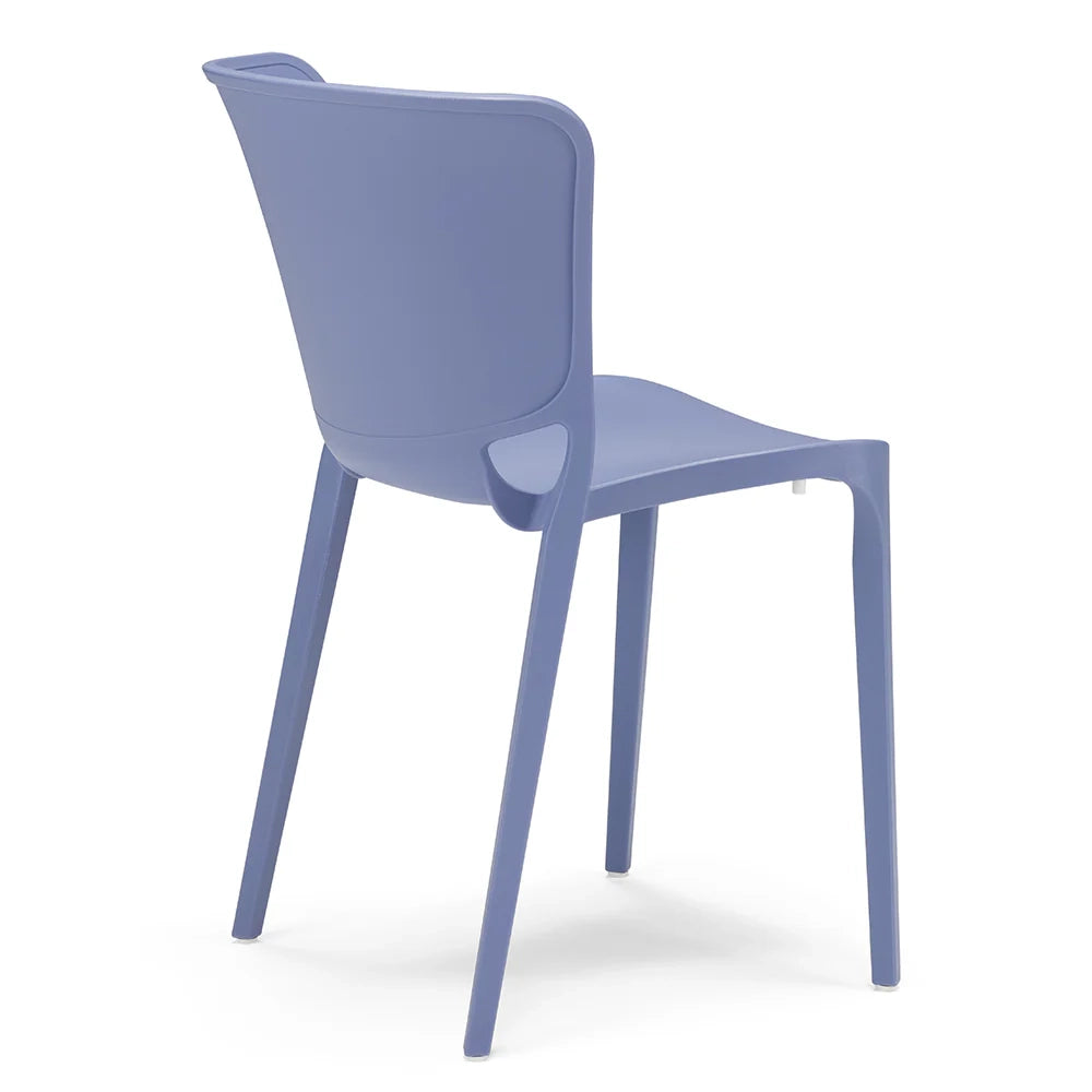Set 4 sedie in polipropilene JUMBO, 100% MADE IN ITALY, impilabile, resistente ai raggi UV, design moderno, ideale per sala da pranzo, cucina, sala d’attesa, bar, ristoranti o giardino, colore Carta da Zucchero
