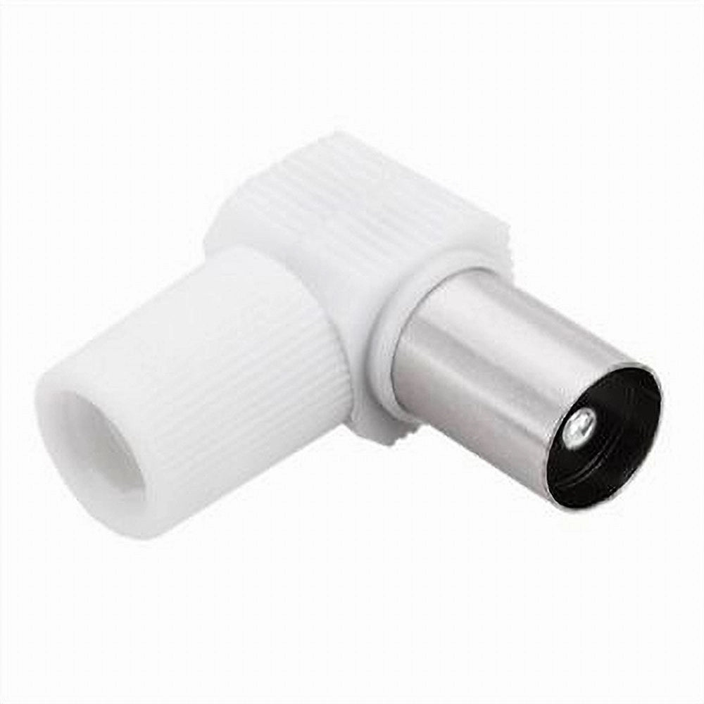 Trade Shop - Set 2 Pz Connettore Antenna Adattatore Maschio Per Cavo Tv Ad Angolo Retto C-087 -