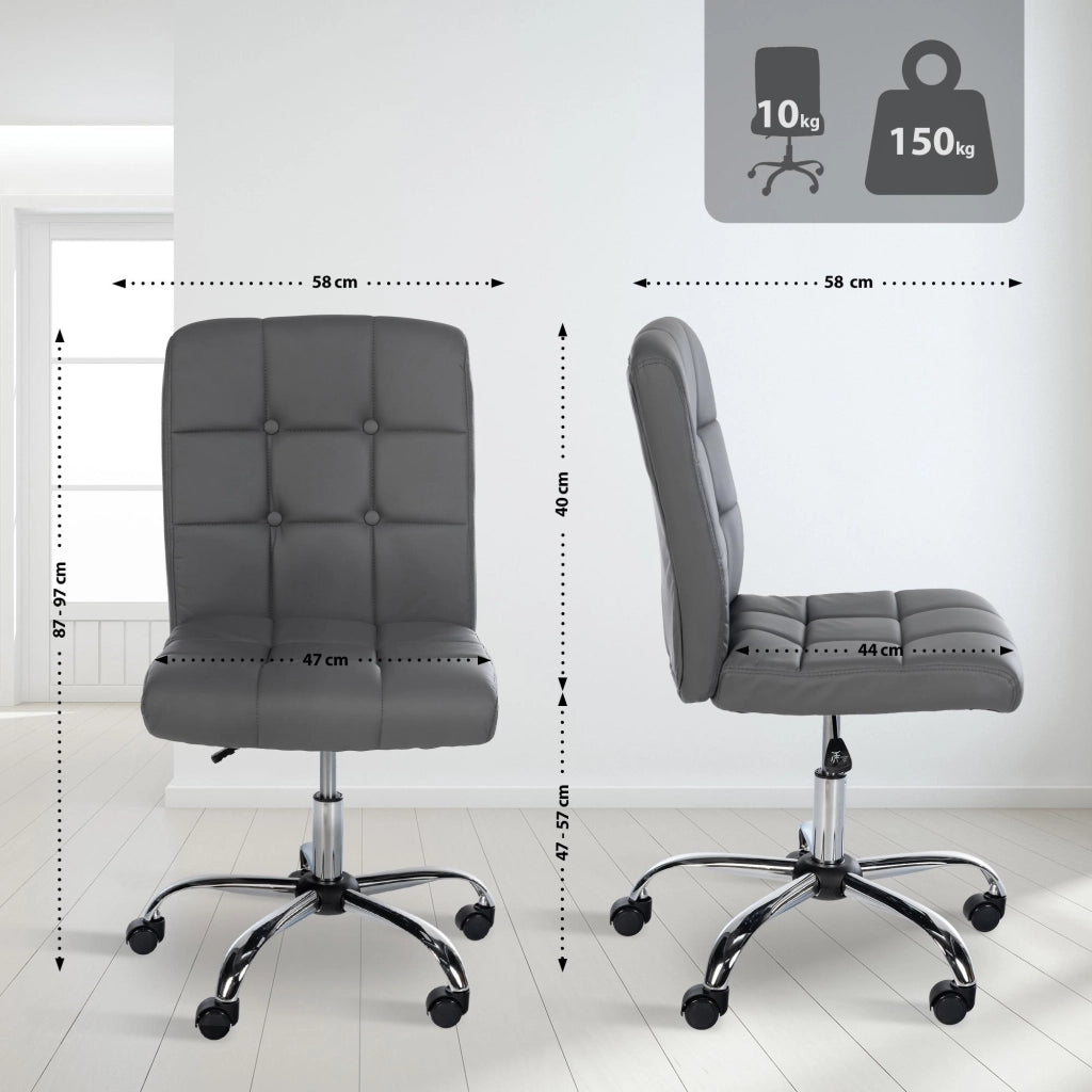 Sedia da ufficio Trenton in similpelle grigio