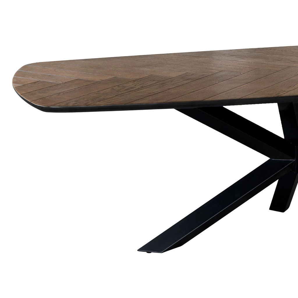 Tavolo da pranzo rettangolare color rovere e noce 240x100x76h cm
