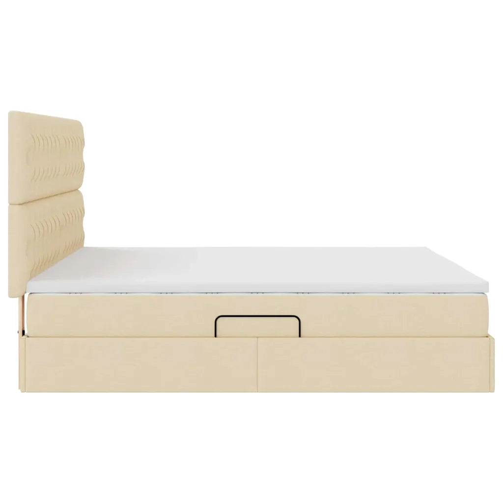 Letto con contenitore e materasso Crema 180 x 200 cm Poliestere 3371863