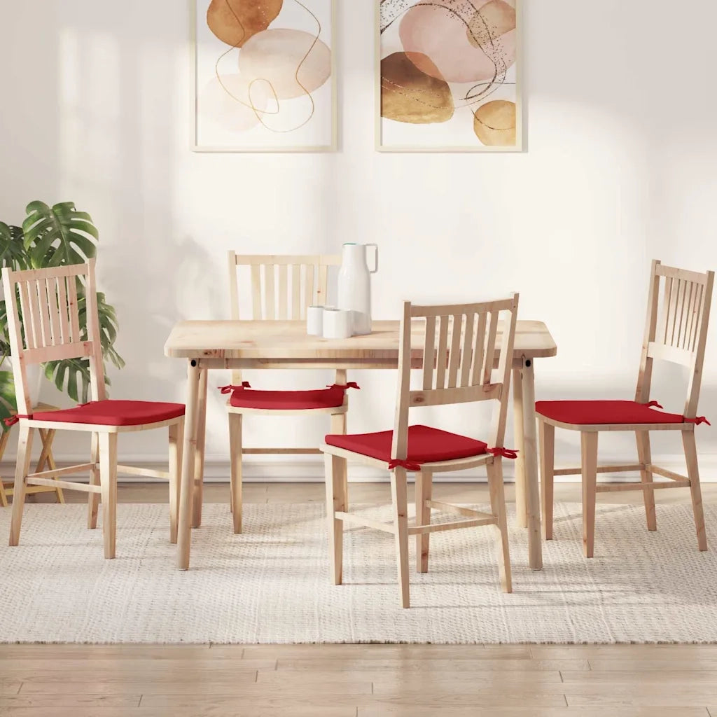 Cuscini per Seduta 4 pcs Rosso 40 x 40 x 3 cm Tessuto 42015201
