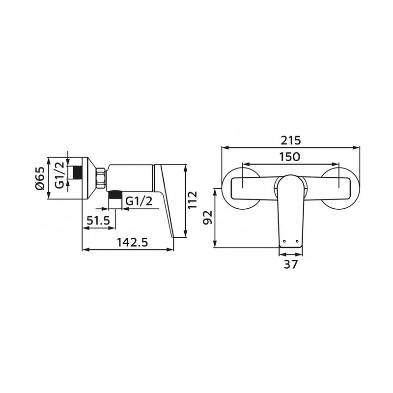 Miscelatore Esterno Doccia Serie Lando Gun Grey
