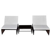 Sedie da Giardino Reclinabili 2 pz con Tavolo Polyrattan 43068