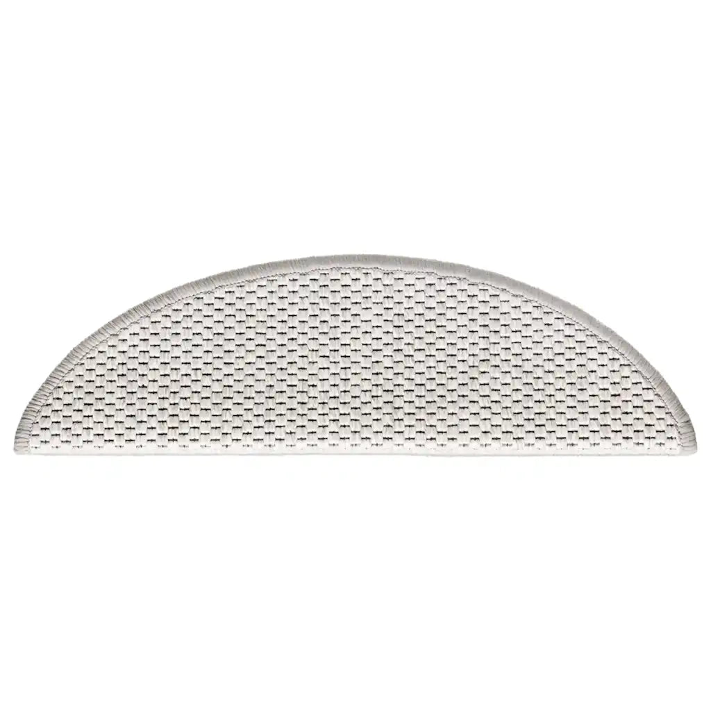 Tappeti Adesivi Scale Aspetto Sisal 15 pz 56x17x3 cm Platino