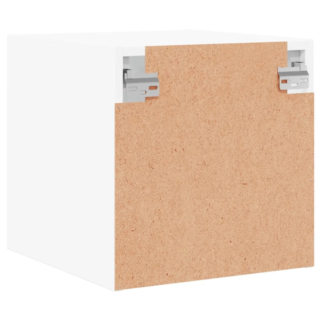 Comodino | Armadio da Notte | Mobiletto da notte con Anta in Vetro Bianco 35x37x35 cm