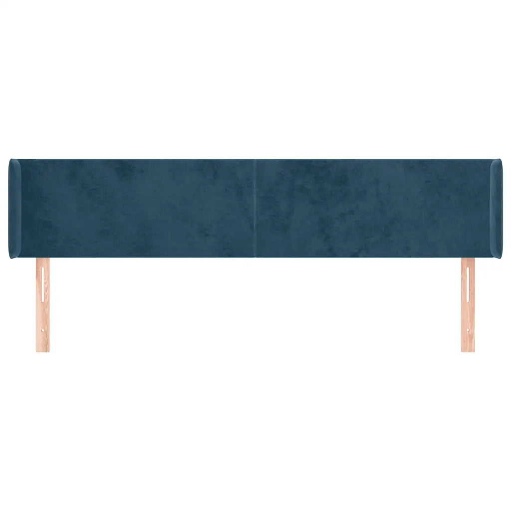 Testiera ad Orecchio-Testata con Orecchie Blu Scuro 183x16x78/88 cm in Velluto 837936