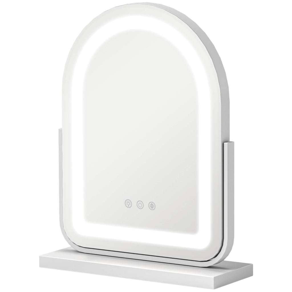 Specchio Trucco con Luce LED Regolabile ¨C zephmum ¨C Bianco 33x12x44,5 cm