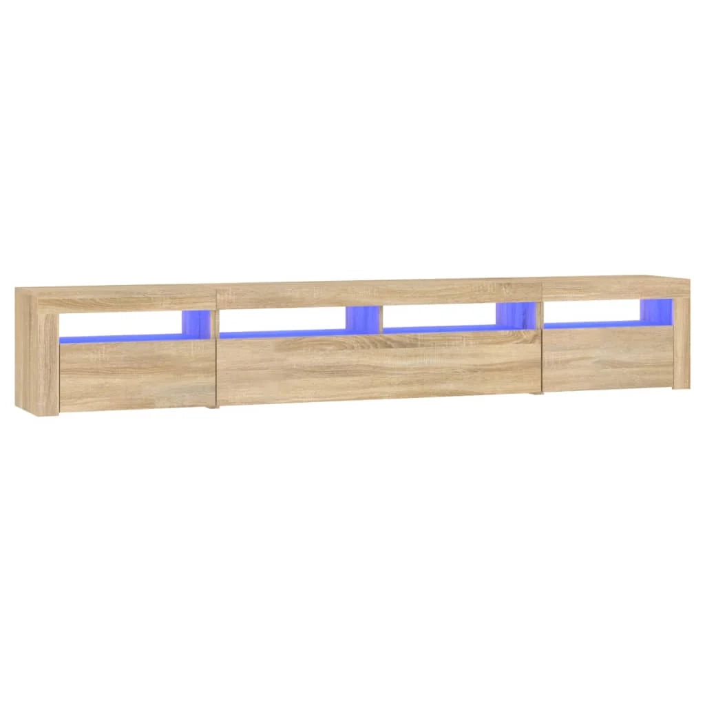 Mobile TV multimediale mensola TV credenza mobile TV per sala da pranzo soggiorno camera da letto con luci LED rovere Sonoma 240 x 35 x 40 cm marrone 02_0026772