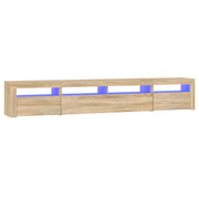 Mobile TV multimediale mensola TV credenza mobile TV per sala da pranzo soggiorno camera da letto con luci LED rovere Sonoma 240 x 35 x 40 cm marrone 02_0026772