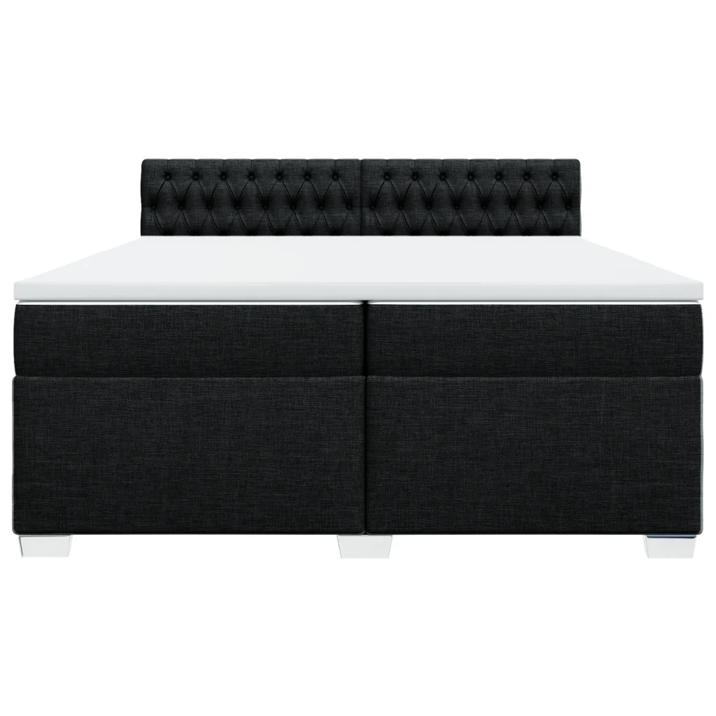 vidaXL Giroletto a Molle con Materasso Nero 200x200 cm in Tessuto