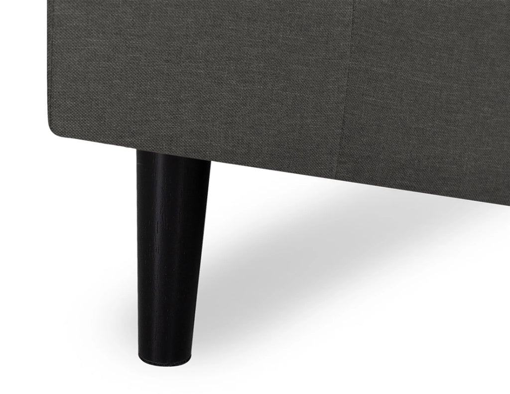 Divano angolare 3 posti con chaise longue destra tessuto grigio scuro - Washington - DI-WA05FBC-CLDX