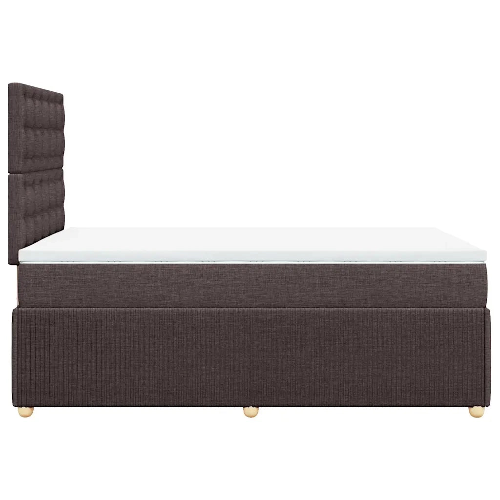 Giroletto a Molle con Materasso Marrone Scuro 120x190cm Tessuto 3292012