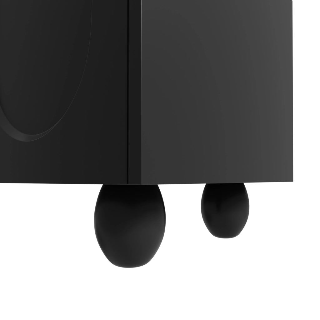 Mobile TV 180 cm nero - Zephmum - Gambe in legno, design unico, massima capacit¨¤ di stoccaggio