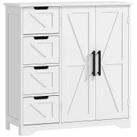 Mobile da bagno con 4 cassetti, 1 armadio, per piccoli spazi, 81,2 x 30 x 83,8 cm, bianco