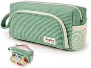 Etui in corduroy, con grande capacità, tas per scrivere, etui per scuola secondaria, università, ufficio, studente, ragazza, regalo