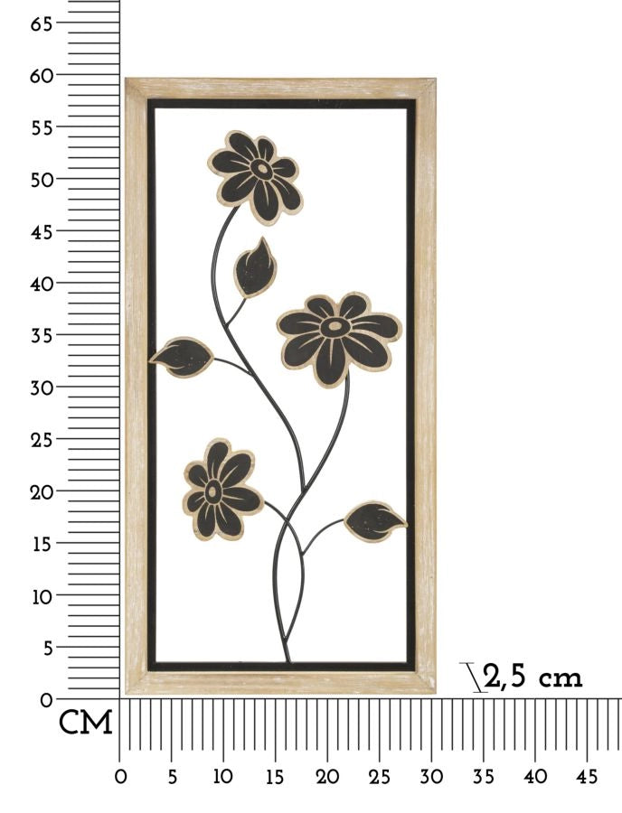 PANNELLO IN FERRO E LEGNO GIRISH -B- CM 30X2,5X60