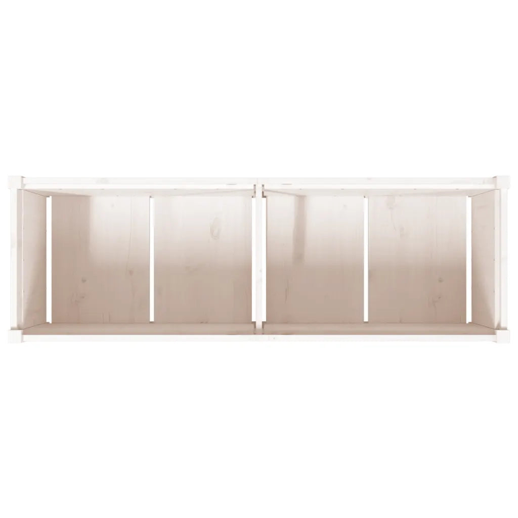 Fioriera da Giardino-Vaso da Esterno Bianca 150x50x50 cm Legno Massello di Pino