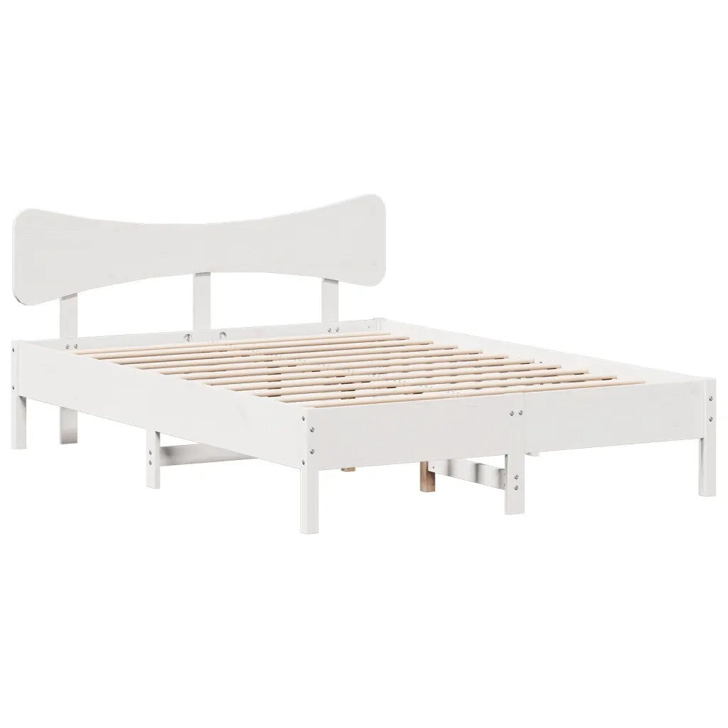 Giroletto senza Materasso Bianco 150x200 cm Legno Massello Pino