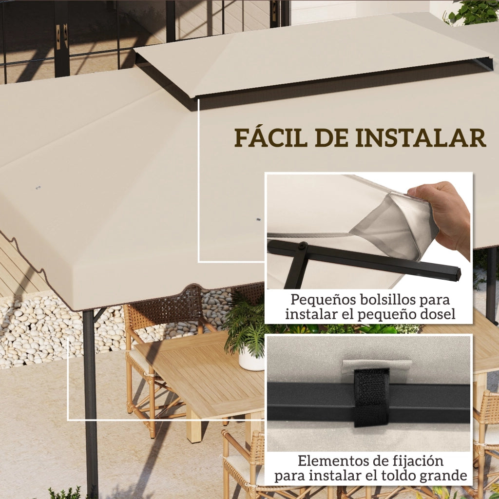 Toldo per Gazebo 4x3 m ¨C zephmum ¨C Beige