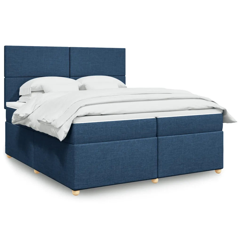 Giroletto a Molle con Materasso Blu 200x200 cm in Tessuto 3293686