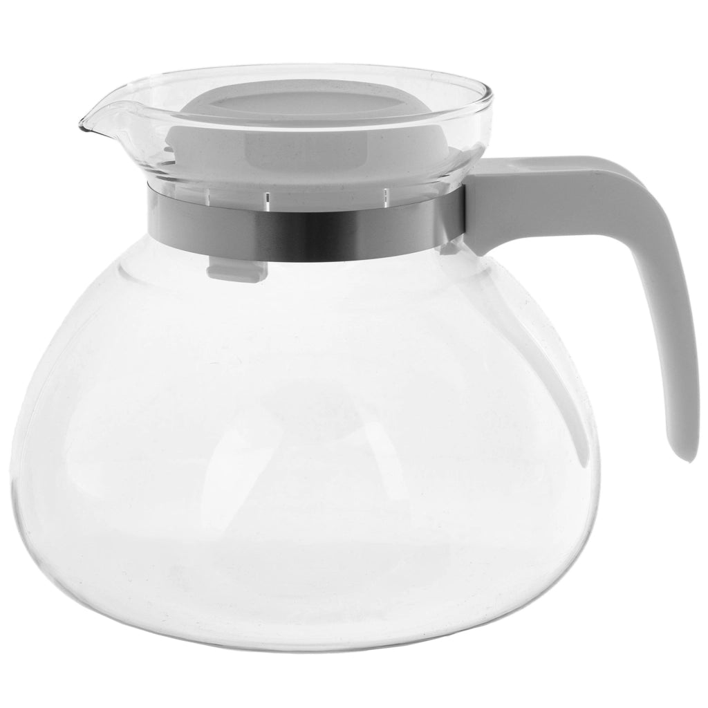 KADAX Brocca in vetro per tè e caffè da 1,7 l, resistente al calore, con coperchio, colore bianco.