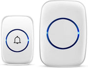 Deurbel senza fili - Impianto di allarme per porte acqua resistente - Differenziazione porta anteriore e posteriore - Portata di 300 m - 60 segnali - 5 livelli di volume e LED lampeggiante - Fiammato per apparecchi elettrici - Impermeabilità IP44