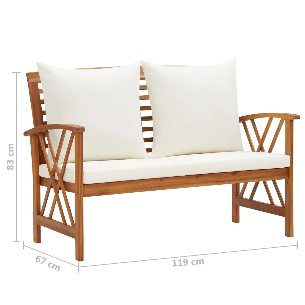 Set Divani da Giardino 3 pz con Cuscini in Massello di Acacia cod mxl 40615