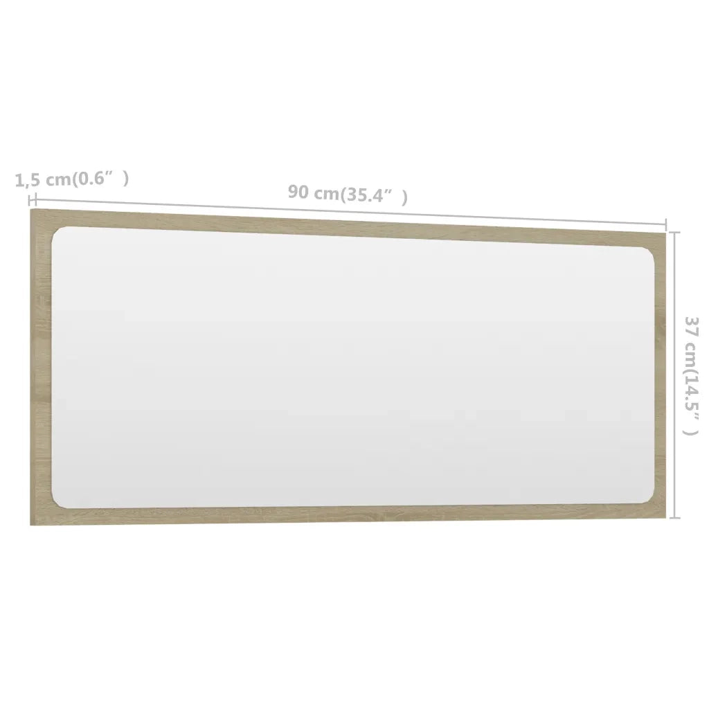 Specchio da Bagno Rovere Sonoma 90x1,5x37 cm in Truciolato cod mxl 59251