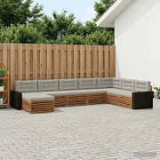Set di divani da esterno 8 pz Naturale e Grigio Chiaro 3383724