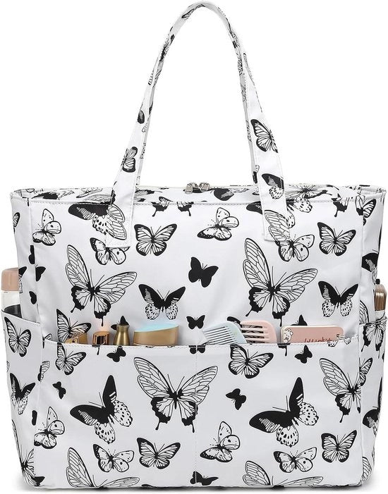 Borsa da spiaggia grande con chiusura a cerniera per donne - Borsa da spalla impermeabile con borsa portatile - Borsa shopper per spiaggia e piscina - Borsa fitness per tutta la famiglia