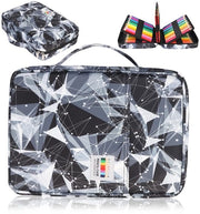 Etui Grosso con 220 Scatole, Etui Colorato per Gomme da Sanguigna, Pastelli, Etui per 220 Pastelli Colorati, Gomme da Disegno, Etui per Studenti, Adulti e Artisti (Geometria, Stelle).