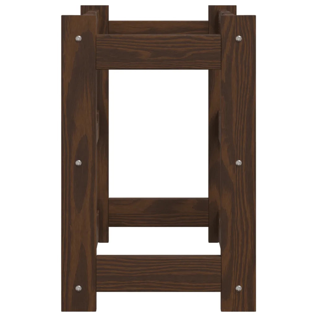 Portabottiglie per 12 Bottiglie Marrone Legno Massello di Pino 373388