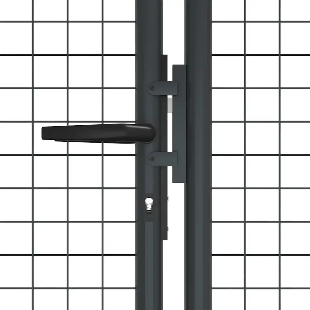 Cancello da Giardino in Rete di Acciaio Zincato 400x125 cm Grigio 145778