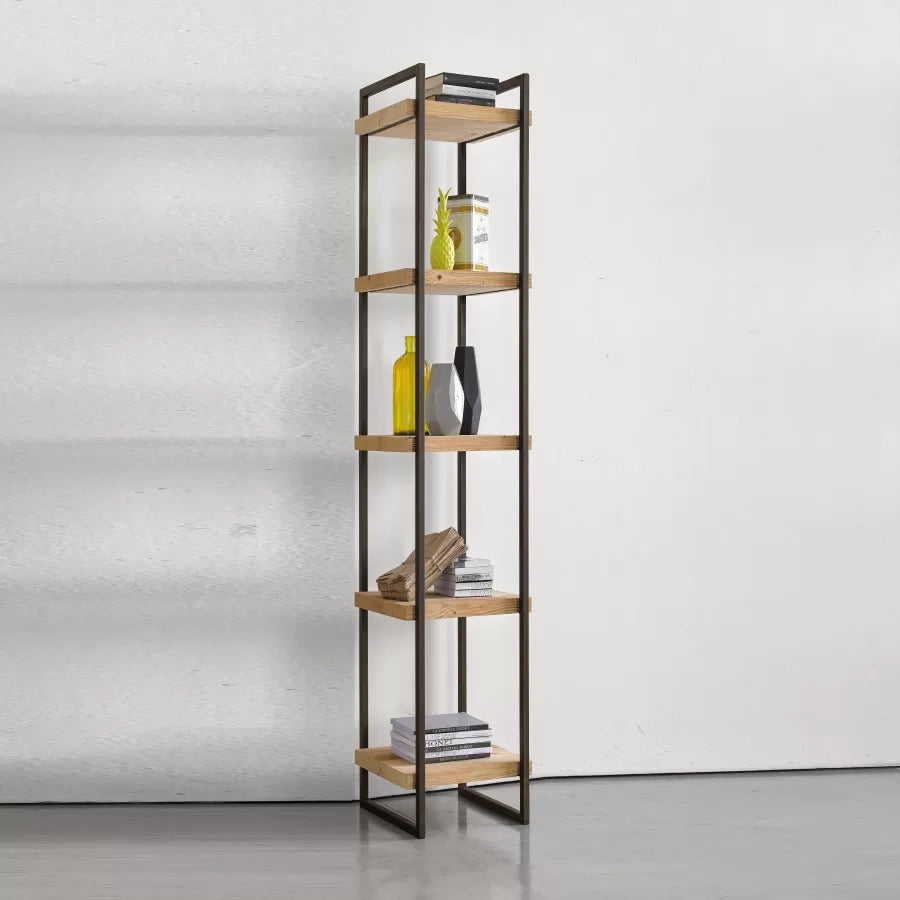 Libreria industrial cortina in legno massello di abete 50x45x205 - Mobili 2G