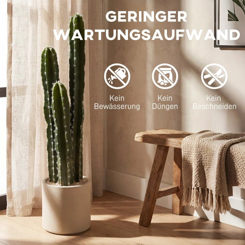 Pianta di cactus artificiale, grande, 95 cm, con vaso, sembra vera, per casa, ufficio, verde
