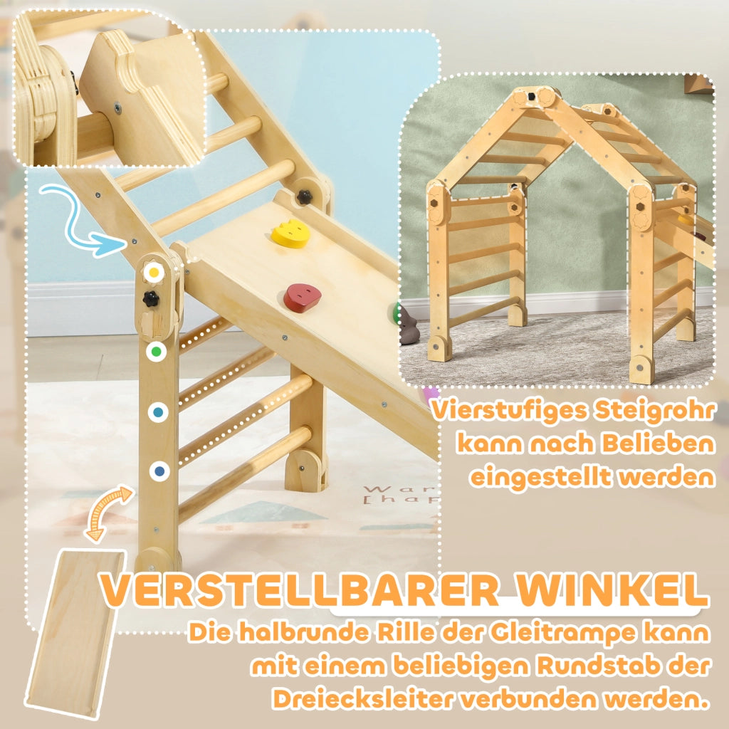 Letto a soppalco 3 in 1 con scala e scivolo ¨C ZephMum ¨C in legno per bambini 1.5-4 anni