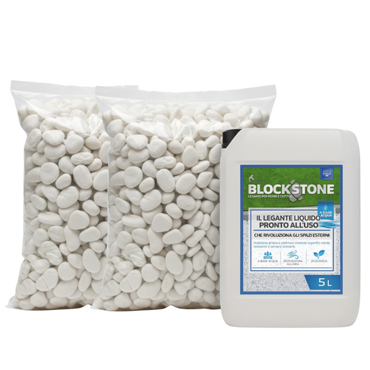 Kit stabilizzazione ciottoli 2 sacchi 25 kg con legante formato 5 l *** misura 40/60, confezione 1