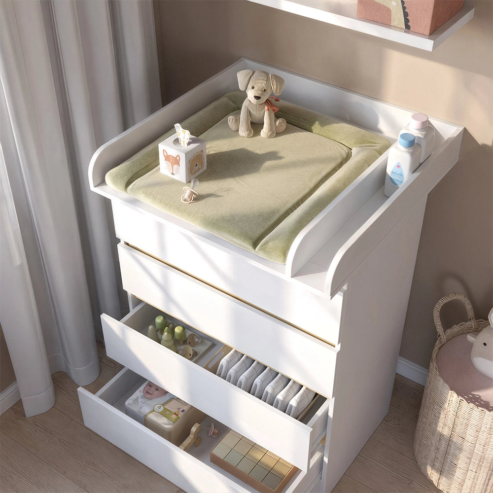 Fasciatoio da mobile Emmi Bianco/Rovere dorato 80 x 111.7 cm con 4 cassetti Vitalispa