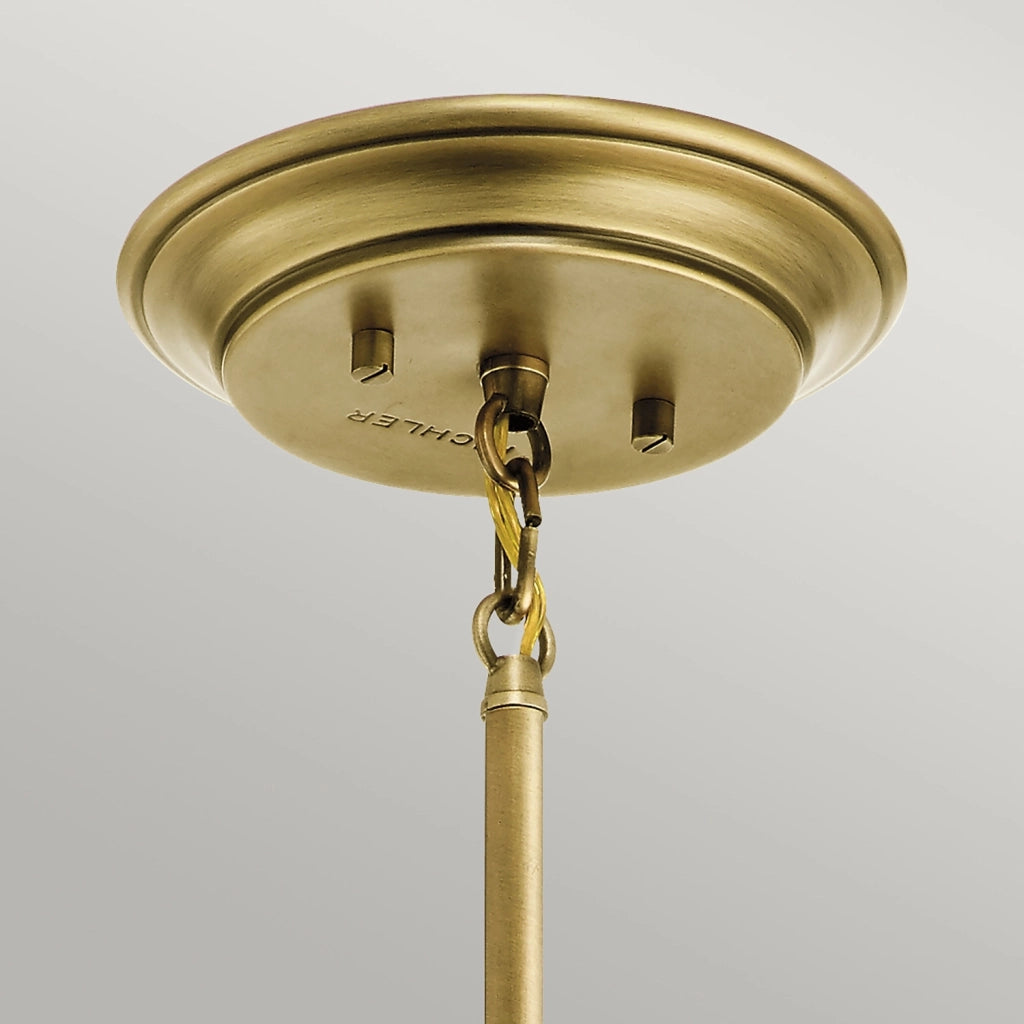 Sospensione Classica Waverly Acciaio Ottone Naturale Vetro 1 Luce E27