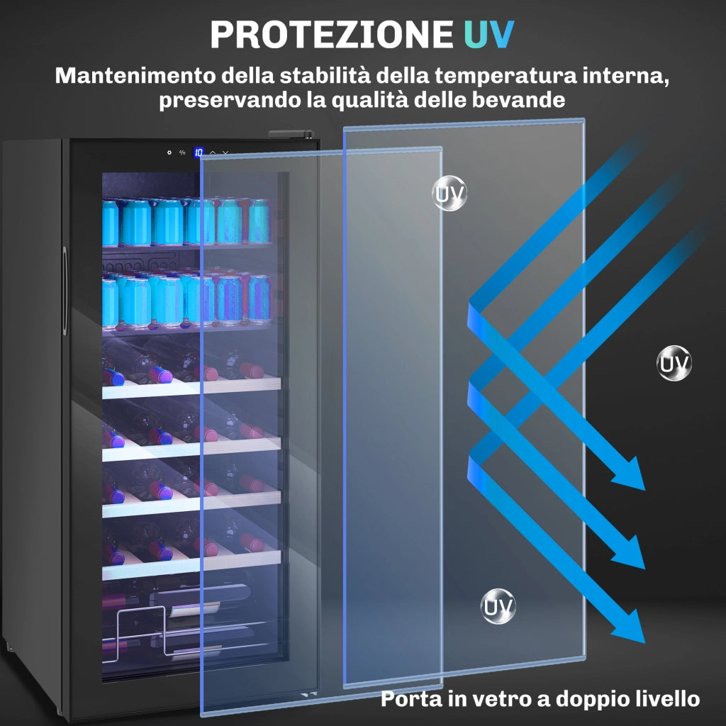 Cantinetta Frigo per Vino ¨C zephmum ¨C Nero 43x45x94 cm