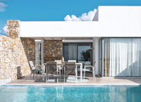 Tavolo da Giardino 180x90x75 cm in Alluminio Cameron Bianco