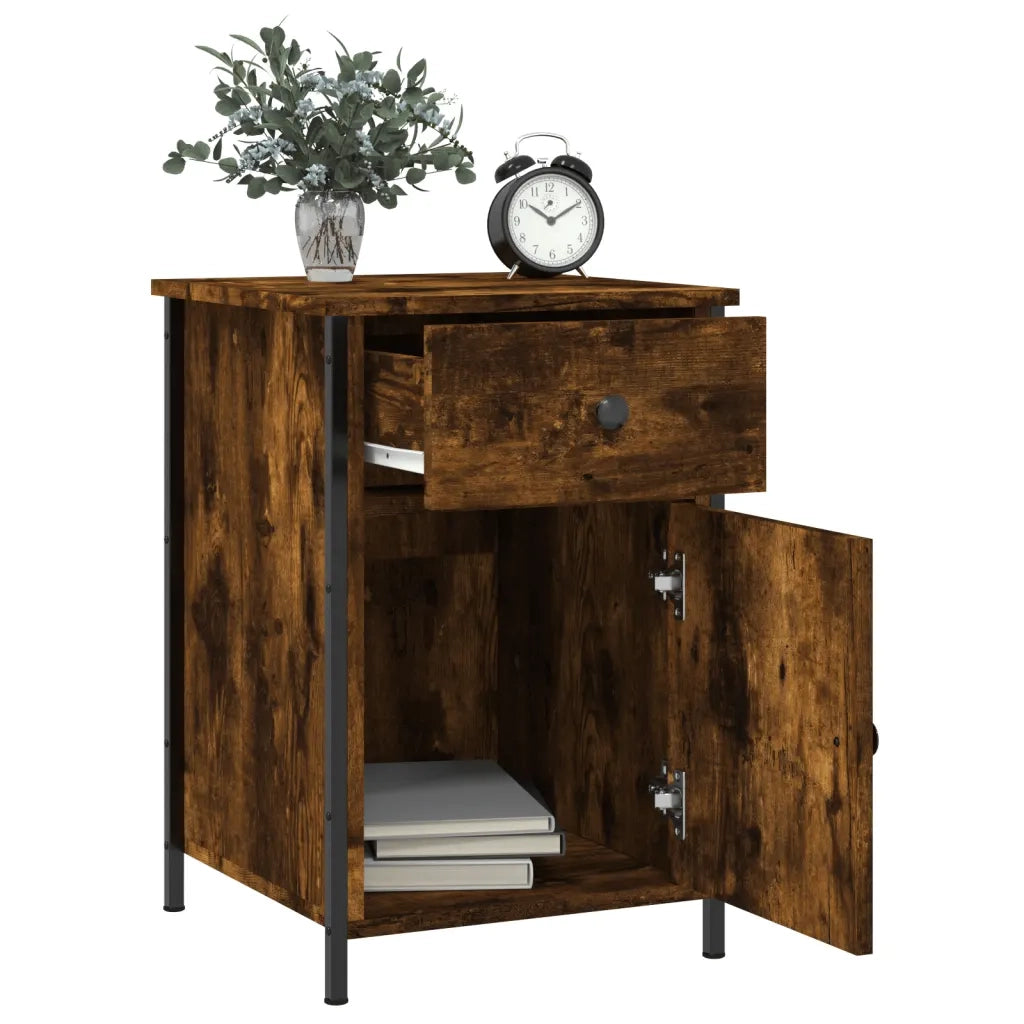 Comodini 2 pz Rovere Fumo 40x42x60 cm in Legno Multistrato 825908