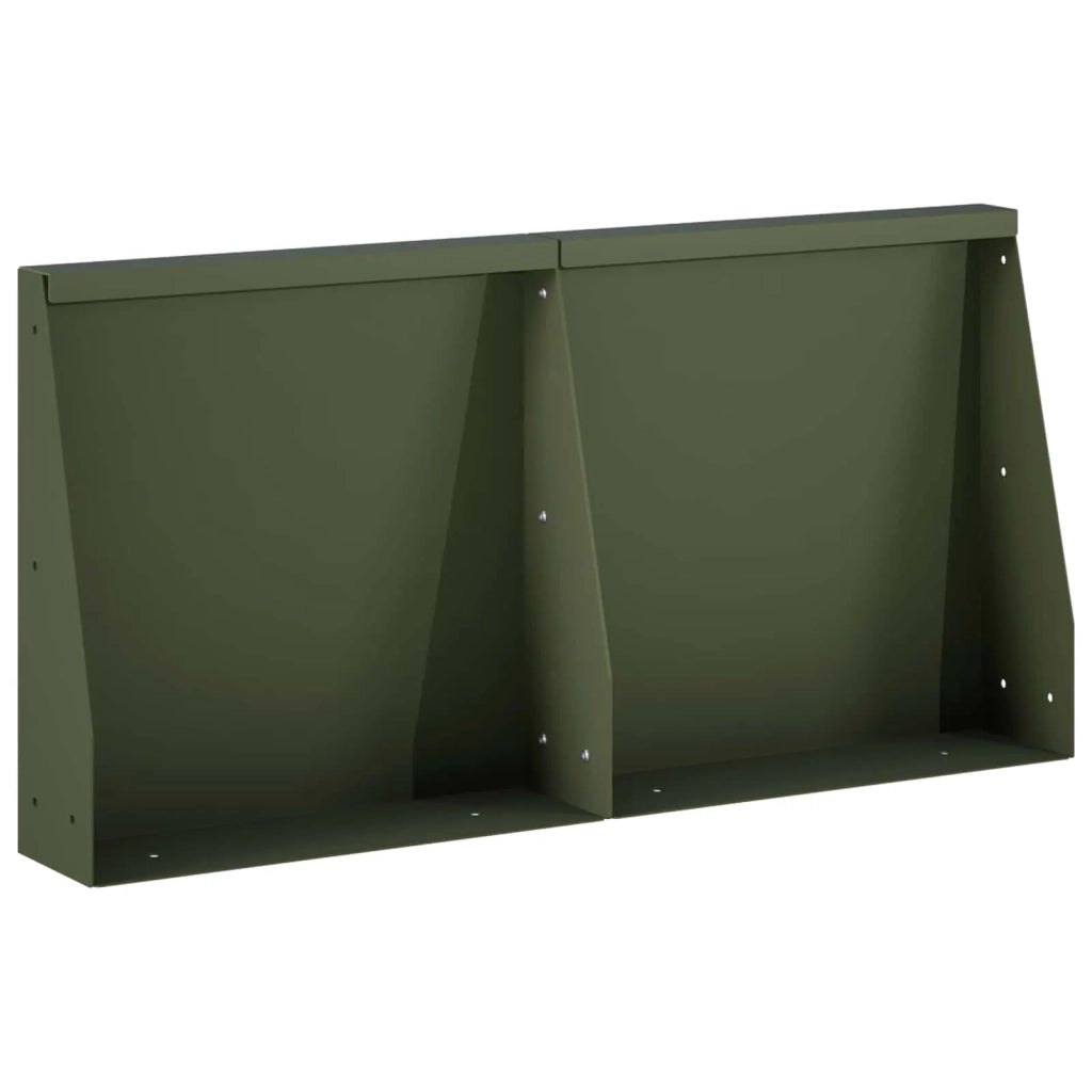 Muro di contenimento 2 pz 40 x 12 x 30 cm Acciaio Verde Oliva 8015244