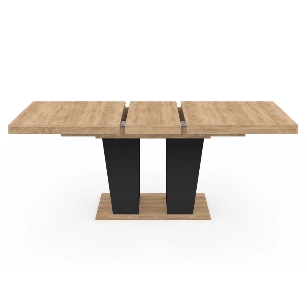 IDMarket - ELIAD tavolo da pranzo rettangolare allungabile 6-10 persone legno e nero 160-200 cm
