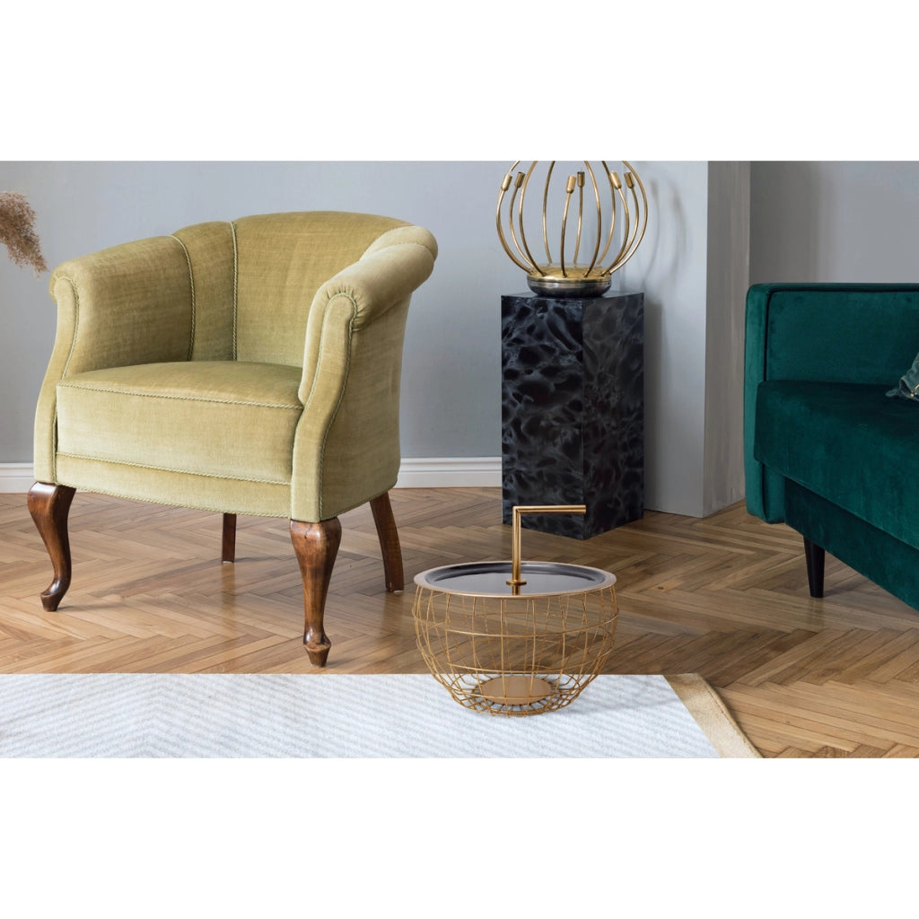 Tavolino Art Deco 555 in metallo con maniglia